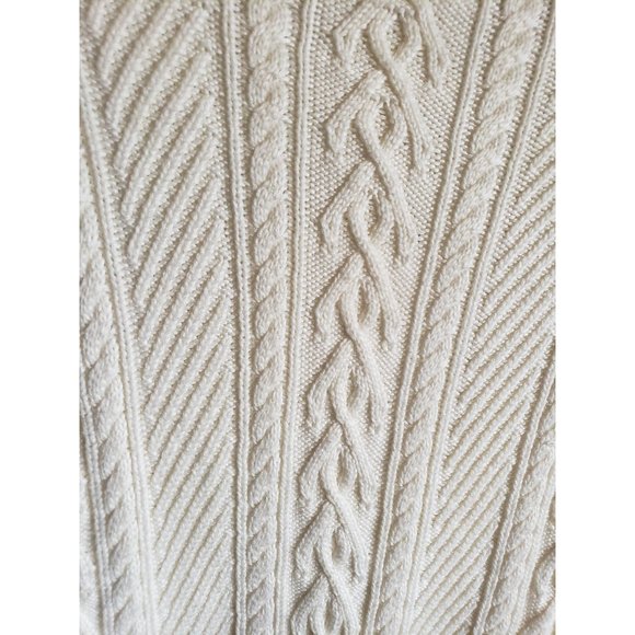 SWEATER KNIT TUNIC SIZE MEDIUM CABLE KNIT COWEL NECK LONG SLEEVE CREAM - Picture 10 of 14